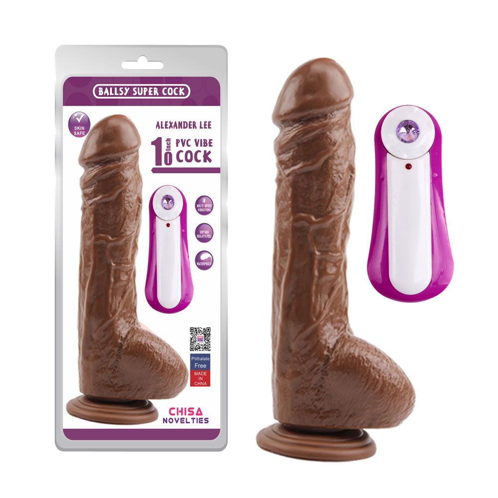 Alexander Lee 10'' Vibrerande Dildo-Brun