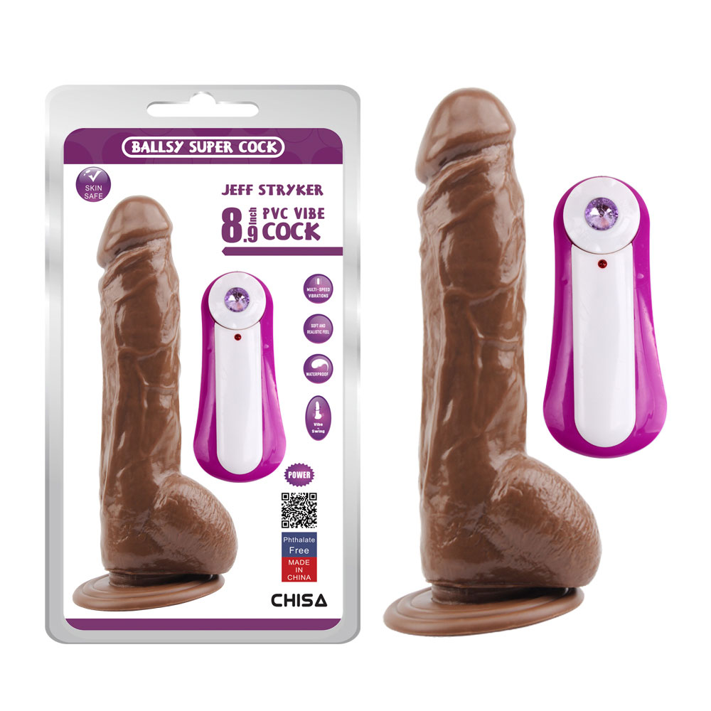 JEFF STRYKER 8.9 Vibrerande Dildo-Brun